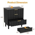 thumbnail image 5 of May in Color Fluted 3 Drawer Dresser Set of 2, Wood Closet Organizer for Bedroom, Living Room, Entryway, Black, 5 of 10