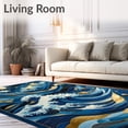 thumbnail image 2 of ODIKA 4'x6' Machine Washable Non-Slip Area Rug, and Gold Wave High Traffic Rug, Blue, 69264, 2 of 7