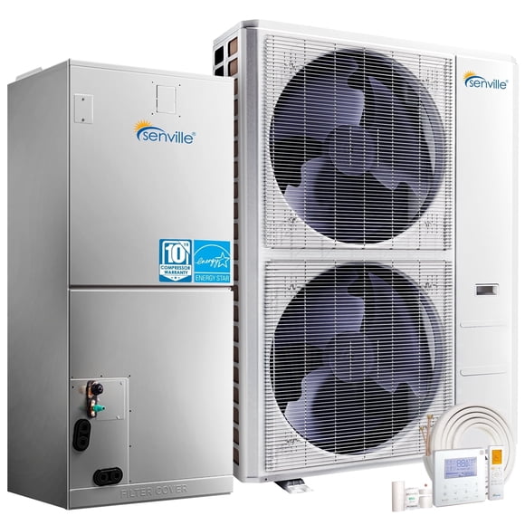 Senville 55000 BTU 2000 Sq Ft Central Air Conditioner & Heat Pump, White