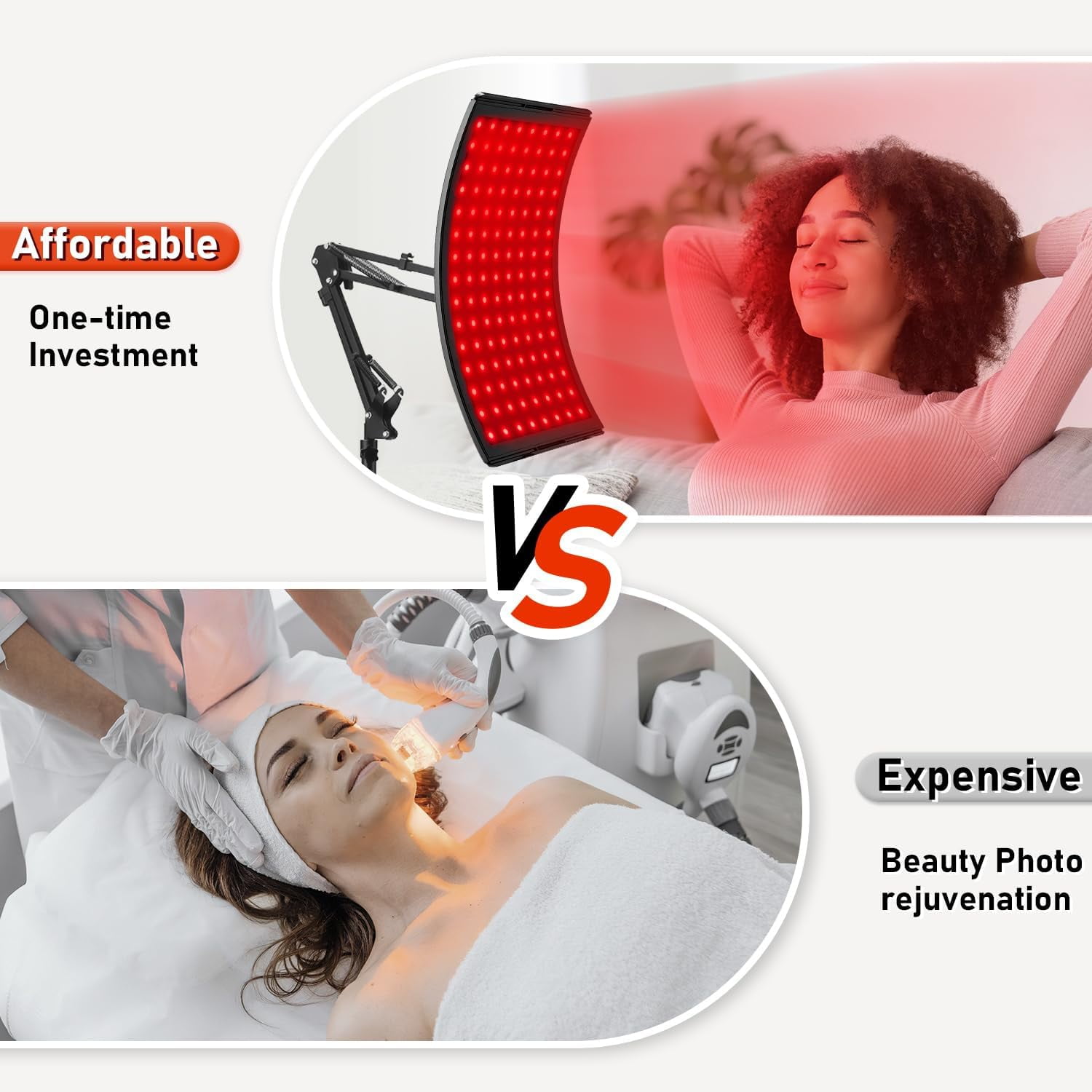 Red Light Therapy for Face and Body, Red Infrared Light Therapy Lamp with Stand Led 660nm & 850nm Infrared Light Device for Body