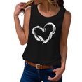 thumbnail image 1 of Gibobby Camiseta sin mangas de verano para mujer, camiseta sin mangas con gráfico de flores , camiseta informal para vacaciones(Negro,XG), 1 of 4