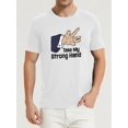 thumbnail image 1 of T-shirt Graphique pour Hommes 'Take My Strong Hand' - Coupe Confortable, Manches Courtes, Col Rond - Idéal pour un Usage Décontracté et Extérieur, Rue d'Été en Blanc avec Imprimé Élégant, T-Shirt Extérieur Col Rond Décontracté Brillant, 1 of 3