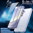 thumbnail image 3 of JETech 5 in 1 Matte Case for Samsung Galaxy S24+ / S24 Plus 5G with 2-Pack Screen Protector and Camera Lens Protector, Translucent Back Protective Phone Cover, Tempered Glass Film (Sapphire Blue), 3 of 7