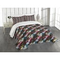 thumbnail image 3 of Ambesonne Abstract Quilted Bedspread Set 3 Pcs, Vibrant Traditional, Queen Size, Multicolor, 3 of 5