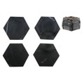 thumbnail image 1 of 4Pc Marble Hexagon Coaster 4X4" Black, 1 of 4