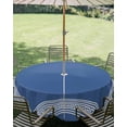 thumbnail image 3 of Outdoor Tablecloth with Umbrella Hole Zipper Dark Blue Greek Key Round Tablecloth 60" Waterproof Outside Table Cloth Geometric Greece Ancient Farmhouse Geo Patio Table Cover Tablecloths for Picnic, 3 of 8