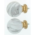 thumbnail image 2 of MERIVILLE 1-Inch Diameter Single Window Treatment Curtain Rod, White Marble Ball Finial, 48-inch to 84-inch Adjustable, Royal Gold, 2 of 2