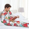 thumbnail image 6 of Naloa Watercolor Red Truck And Fir Tree Men’s Pajamas Set - Long Sleeve Button Down Sleep Shirt and Pajama Bottoms Sleepwear Set-X-Large, 6 of 7