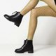 thumbnail image 3 of NECHOLOGY Botas Mujer Adulto Femenino Zapatos Botines para mujer Botines de moda con cordones negros impermeables de PU de tacón bajo para mujer de otoño e invierno 2022 (Black, 8), 3 of 7