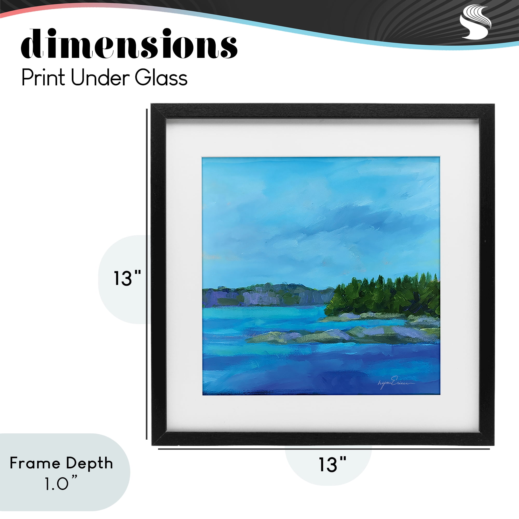 Stupell Industries Tranquil Blue Cove Black Framed Print Under Glass, design by Lynn Ericson Fine Art