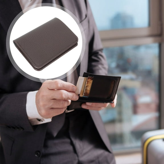 ibasenice Small Wallet Coffee for Men Bifold Wallet with External Card Groove and Coin Purse