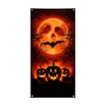 thumbnail image 2 of OCCOA Halloween Door Cover Scary Jack-O-Lantern Skull Hanging Decor for Front Door Porch Entryway Wall Haunted House Halloween Party Gift, A, 2 of 7