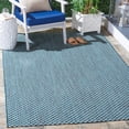 thumbnail image 2 of SAFAVIEH Courtyard Blair Checkered Indoor/Outdoor Area Rug, Turquoise/Light Grey, 5'3" x 7'7", 2 of 15