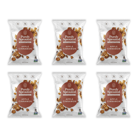 Purely Sprouted Apple Cinnamon Sprouted Nut & Seed Clusters, Non-GMO, 6 Pack, 1.2 oz