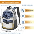 thumbnail image 3 of Blue and Gold Marble Pattern 17" Waterproof Oxford School Backpacks for Teens, S-Shape Padded Straps, for School, Travel, Hiking, Camping, 3 of 5