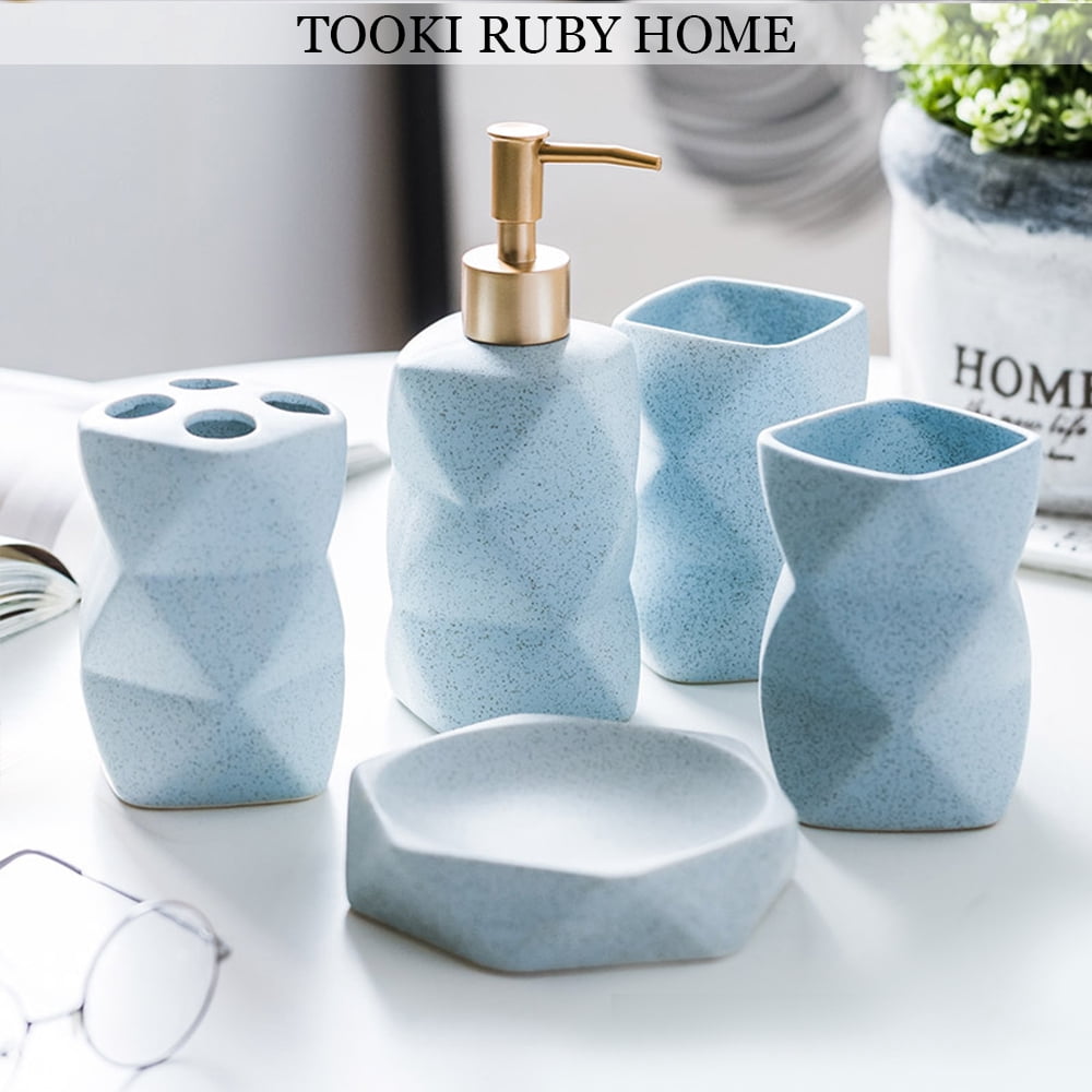 Bathroom Accessory Set Ceramic Bath Accessories Complete Set Vanity