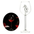 thumbnail image 4 of Unique Red Glass Champagne Glasses Glassware Goblet for Wedding KTV Bar hippocampus, 4 of 8
