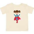 thumbnail image 3 of Inktastic Superhero Girl, Cute Girl, Brown Hair, Red Cape Girls Baby T-Shirt, 3 of 5