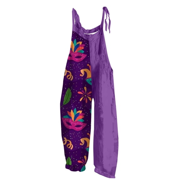Baqcunre Women's Purple Carnival Sleeveless Jumpsuit - Trendy & Comfortable for All Occasions, 1Pc Jumpsuit Blue L