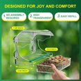 thumbnail image 2 of TEMOGU-Clear Acrylic Window Bird Feeder with 4 Strong Suction Cups – Outdoor Birdhouse for Wild Bird Watching, Removable Seed Tray & Perch, Weatherproof Design – Perfect Garden/Window Viewing Decor, 2 of 4