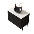 thumbnail image 7 of Bathroom Vanity 30" TURIO Freestanding Carrara White Sintered Stone Countertop and Black Plywood Cabinet with Two Doors, NO Basin, NO Faucet and Sink Cover,Vanity With Sink, 7 of 7