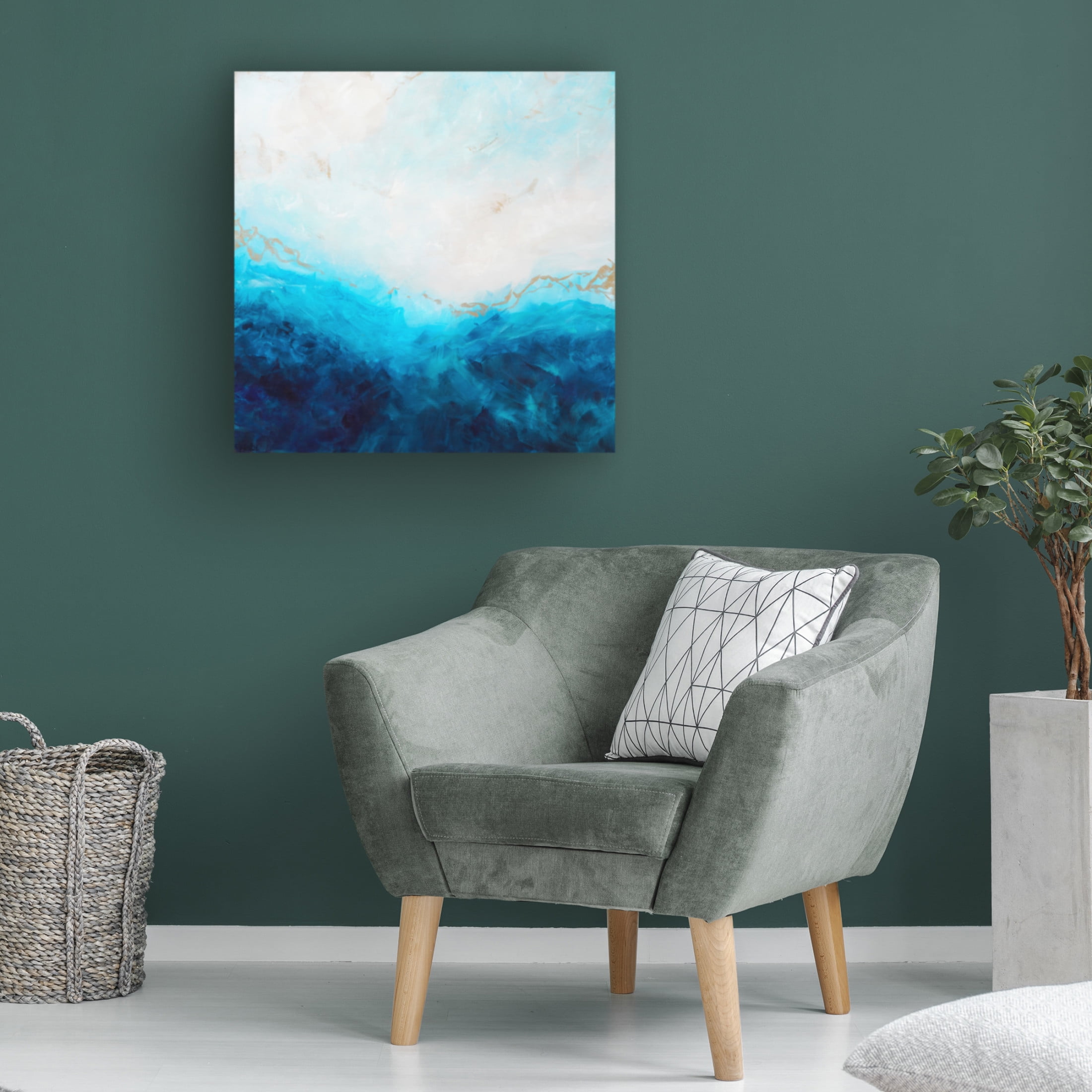 Trademark Fine Art Francoise Wattre  Blue Sea, golden Sunlight 1 Canvas Wall Art