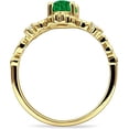 thumbnail image 6 of Art Deco Marquise Filigree Engagement Ring Green Emerald Cubic Zirconia Yellow Tone 925 Sterling Silver, Size 9, 6 of 7