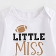 thumbnail image 4 of CAICJ98 Baby Girl Football Outfit Football Romper Onesie+Football Flare Pant Bell Bottom Set Newborn Fall Winter Spring Clothes (White,0-3 Months), 4 of 6