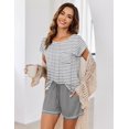 thumbnail image 5 of Ekouaer Womens Pajama Sets 2 Piece Soft Short Sleeve Top and Shorts Sleepwear Round Neck Pjs Lounge Set with Pockets, 5 of 6