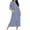 Blue, variant on Lorytime Womens Bathrobes Zip up Plus Size Stripes Zipper Nightgowns Crewneck Short Sleeve Pajamas with Pockets Sleepwear