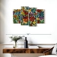 thumbnail image 3 of Elephant Stock Confetti Floral Wall Art - Horizontal Multi Panel Canvas - Living Room Wall Decor - Floral And Botanical Multi Panel - Green And Red Decor By Silvia Vassileva - 36" x 22", 3 of 8