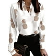 thumbnail image 1 of Gvmfive Women Casual Long Sleeve V Neck Shirt Blouse Loose Tops, 1 of 4