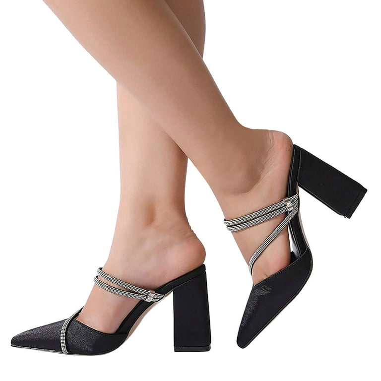 YOUSNH Pointed Toe High Heels Slippers Fashionable Foreign