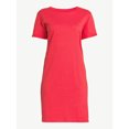 thumbnail image 3 of Free Assembly Women's Short Sleeve T-Shirt Dress with Cuffed Sleeves, 3 of 5