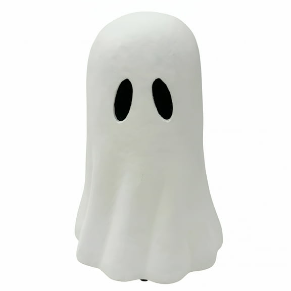 LAMIRO Halloween Paper Mache Ghost Tabletop Decorations – White Black 4In Indoor Spooky Ghost Resin Figurines for Mantel,Shelf,Party Decor,Home Table Centerpieces Tiered Tray Decorations