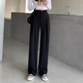 thumbnail image 1 of Pantalones de pierna ancha holgados de cintura alta informales para mujer primavera otoño nueva mujer hasta el suelo trajes blancos pantalones largos de mujer Tan Jianjun unisex, 1 of 2