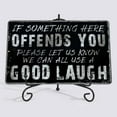 thumbnail image 2 of Vintage Garage Decor Funny Sarcasm Metal Tin Signs Home Bar Man Cave Wall Decor Gifts 12 X 8 Inches if Something Here Offends You Please Let Us Know, 2 of 7
