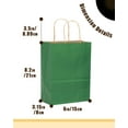 thumbnail image 4 of 50-Packs Gift Bag with Handles Bulk Kraft Deep Green Paper Bags Multiple Uses (8.3"x3"x6"inch Small Size), 4 of 11