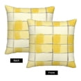 thumbnail image 4 of Multi-Size Linen Sofa Pillow Cover Invisible Zipper Open And Close Strong Use For Sofa Chair Garden Sofa Car Lightyellow Checked Hand-Drawn Sketch_4 18"X18", 4 of 8