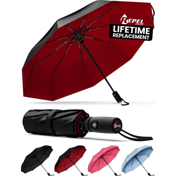 Bastón de viaje a prueba de viento Umbrella Repel para lluvia, se abre y cierra automáticamente