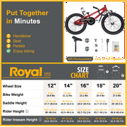 Royalbaby Freestyle 18 Kids Bicycle for Boys Girls, Ages 6-9 Years, Red