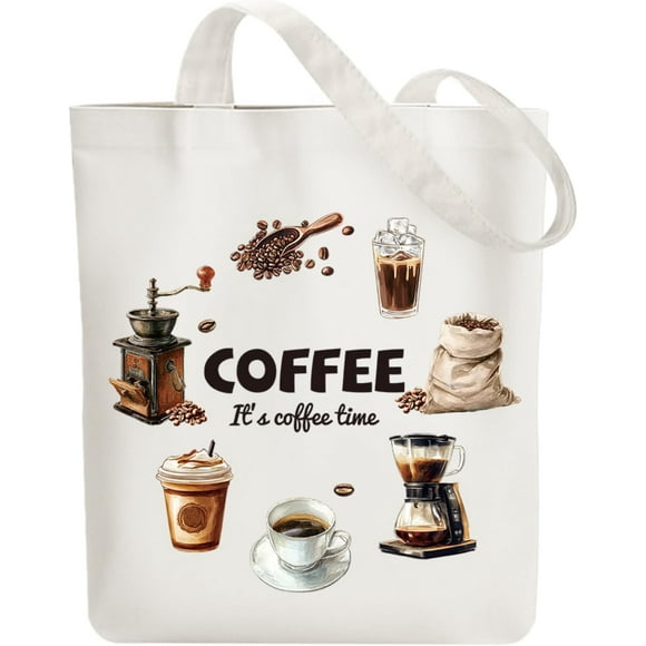Canvas Tote Bag Reusable Cotton Bag for Women Durable Cloth Shoulder Bags with Zipper Pockets