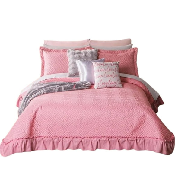 Colcha Rosa Poliéster Matrimonial Concord