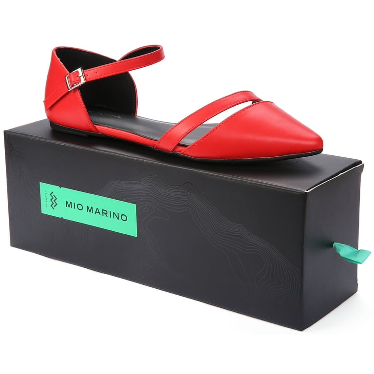Mio Marino D'Orsay Pointed Toe Flats Womens Ankle Strap Dress
