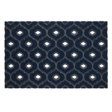 Mainstays Blue Geo Rubber Outdoor Doormat, 18" x 30"
