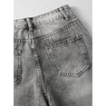 thumbnail image 6 of FEDPOP Girls Baggy Wide Leg Jeans, Elastic Waist Pull-On Denim Pants with Pockets, Casual Loose Teen Jeans, Gray, 12-16Y, 6 of 7