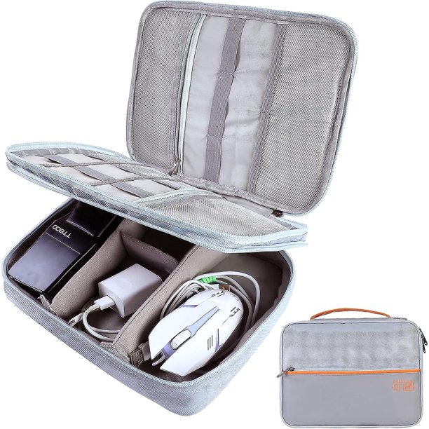 Organizador de cables, bolsa de almacenamiento de cables impermeable, organizador universal de bolsas de cables, para cargador, banco de energía portátil, tableta, cables, cámara