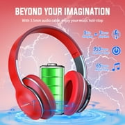 HOSHIYAMA Bluetooth Headphones Over Ear, Wireless Headphones Wired with 40 Hours Playtime Foldable HiFi Stereo Headset with Microphone, Soft Ear Pads, FM/TF for Cellphone/PC