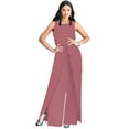 thumbnail image 1 of KOH KOH One Piece Sleeveless Cocktail Party Wide Leg Cute Casual Long Pant Suit Romper Playsuit Jumpsuit For Women Rose Pink Large US 12-14 NT147, 1 of 6