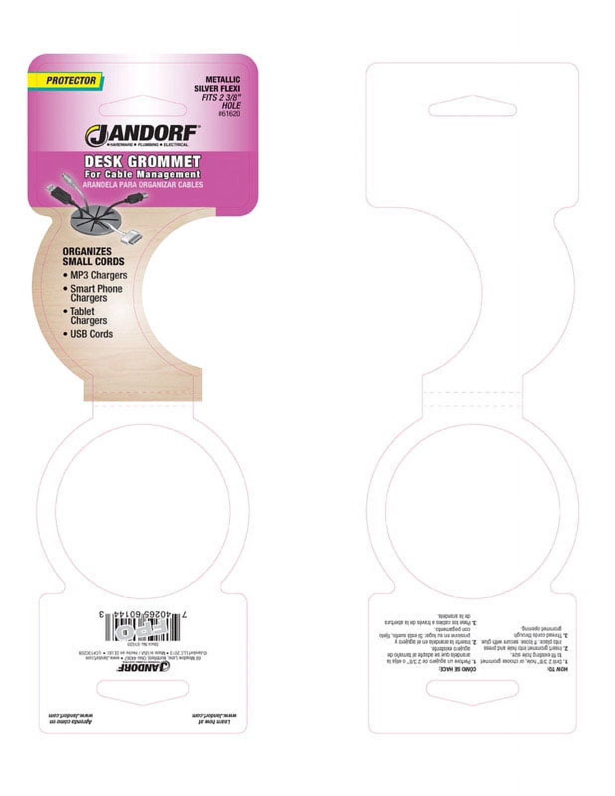 Jandorf Computer Grommet Gray Fits 2-3/8 In. Cut Out